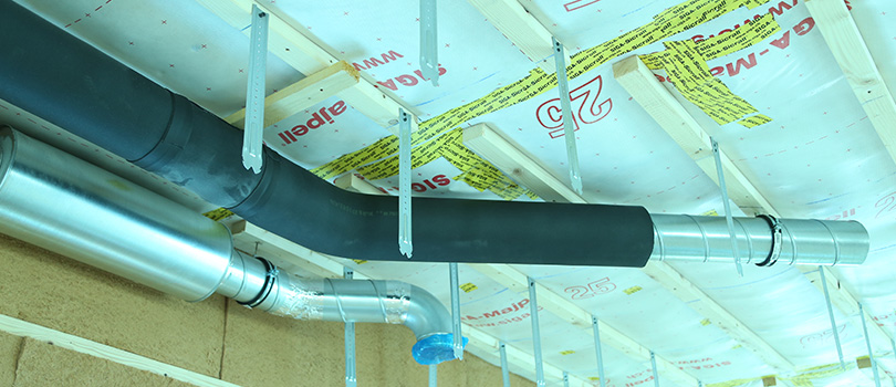 Test de l'étanchéité de la maison passive.